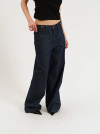 Highland Baggy Jeans- Pinstripe
