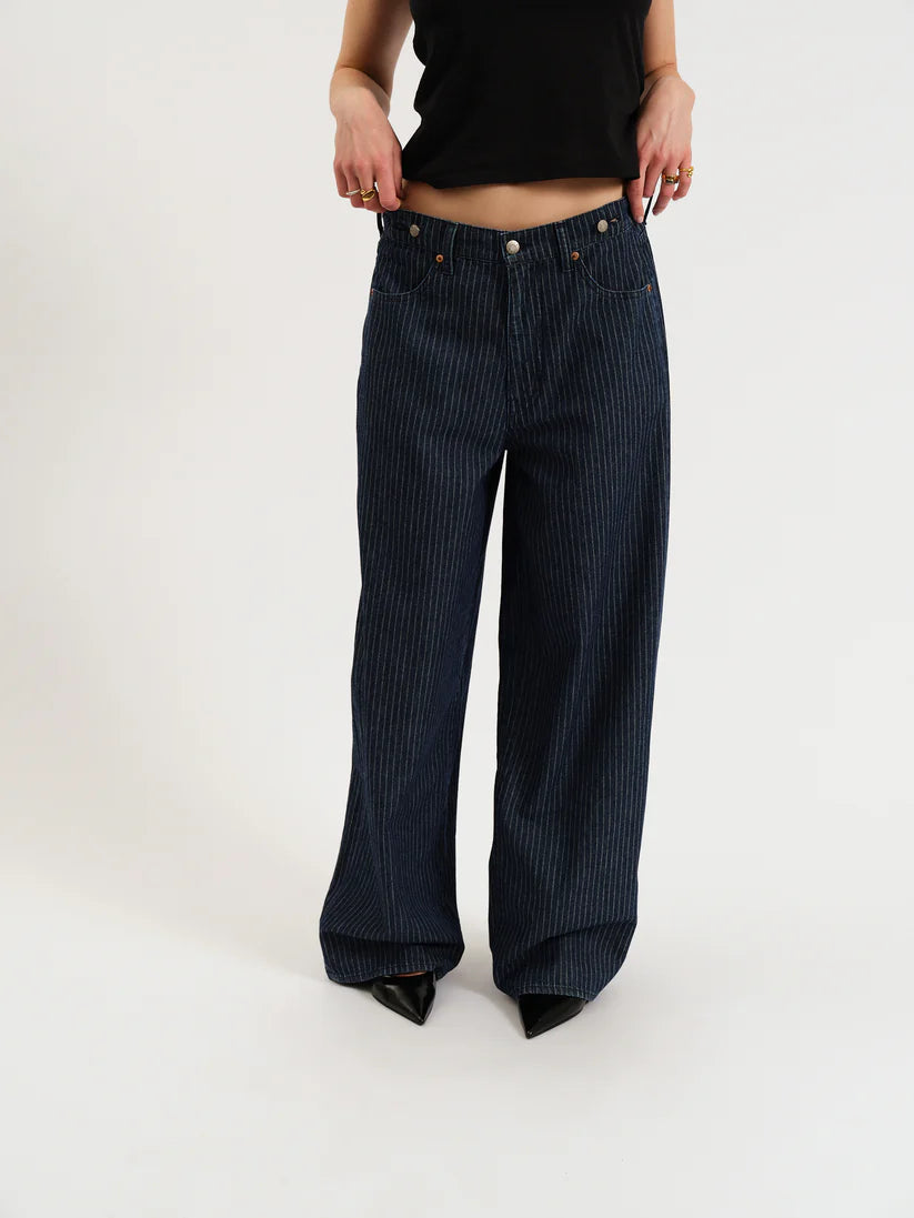 Highland Baggy Jeans- Pinstripe