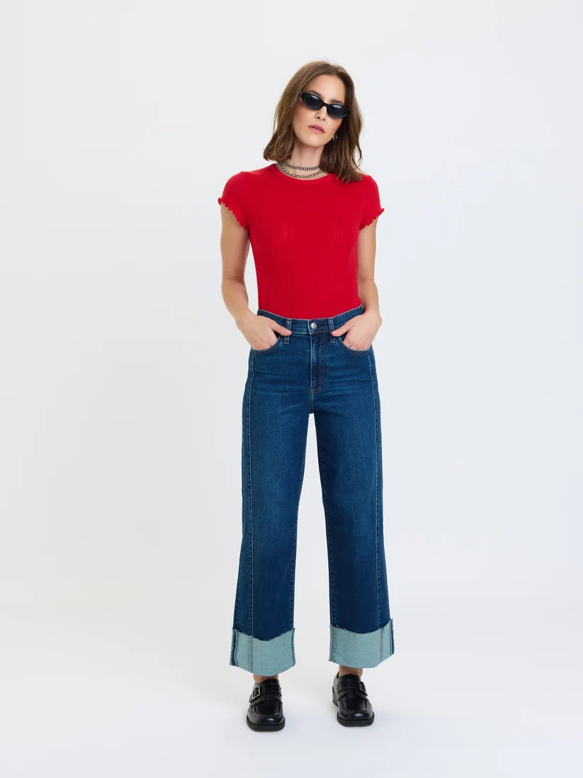 Pleaser High Rise Cuffed Jean