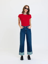 Pleaser High Rise Cuffed Jean
