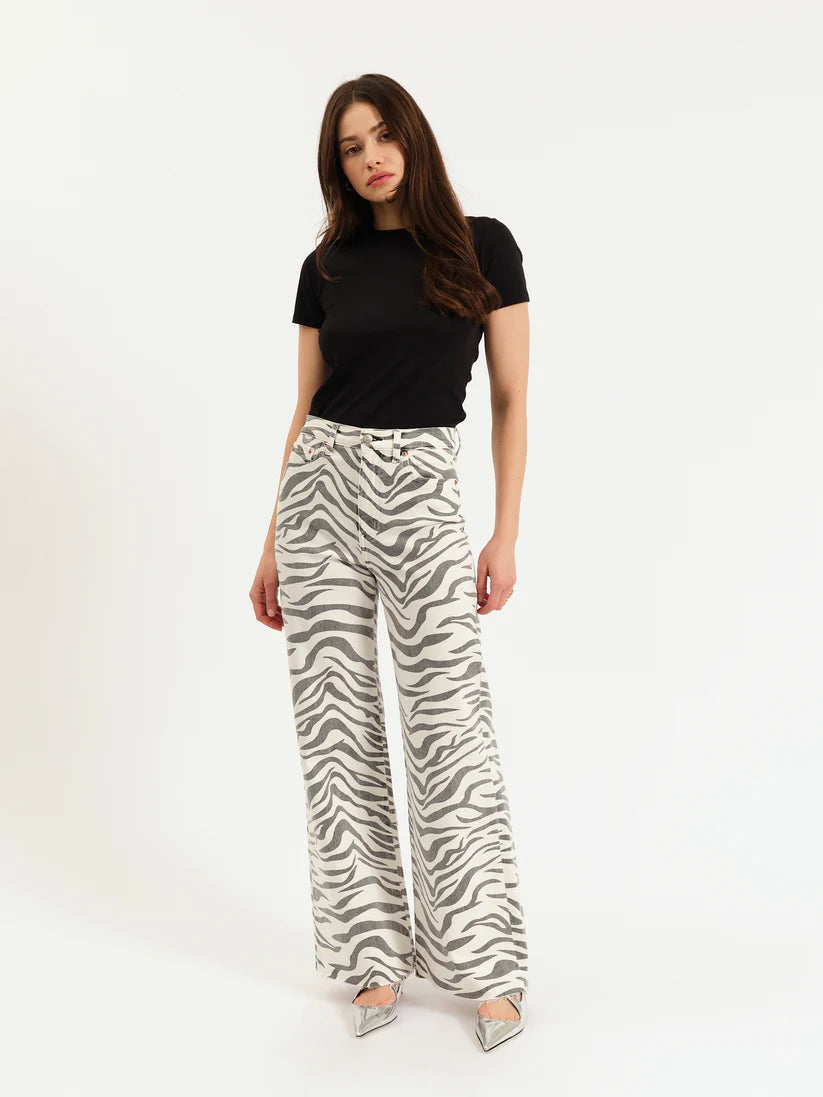 Far Out Wide Leg Jean-Zebra