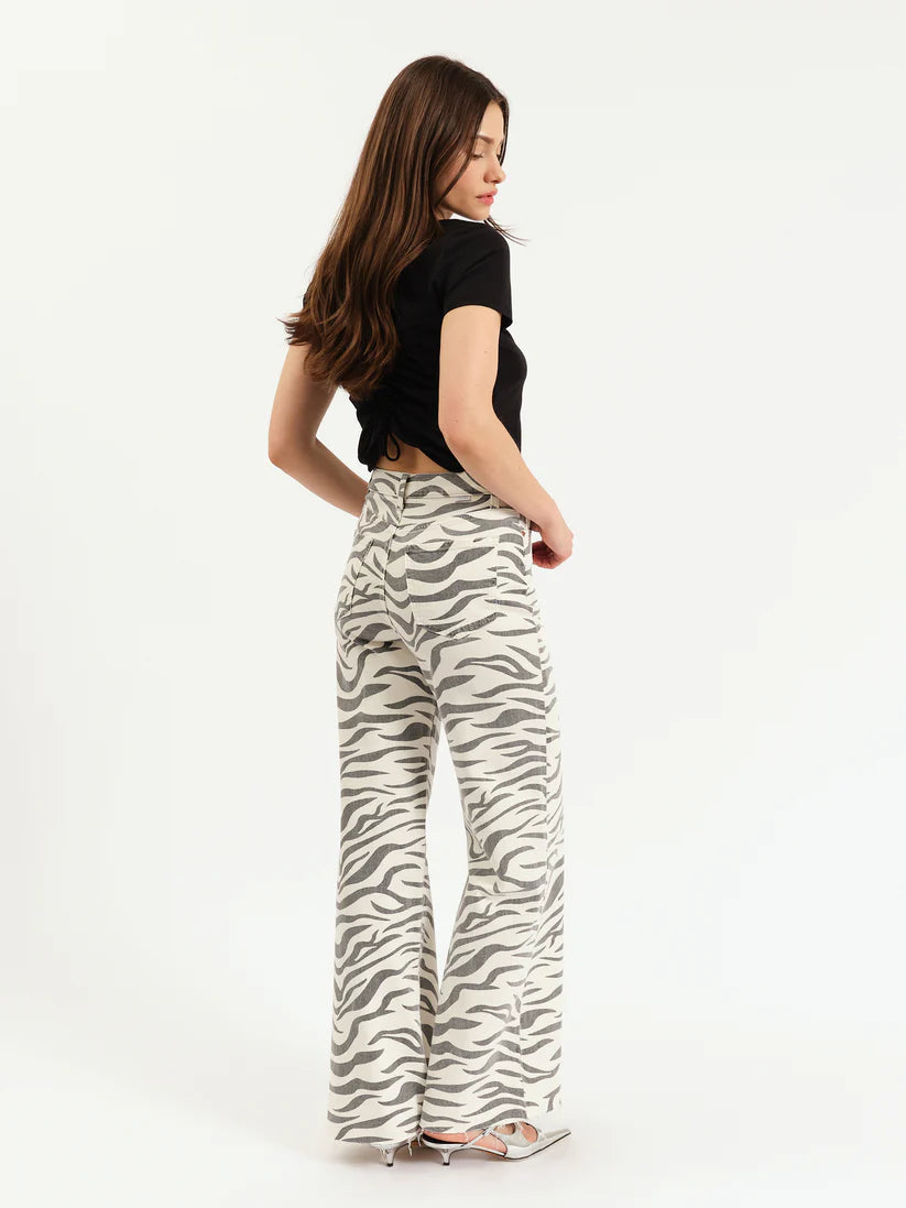 Far Out Wide Leg Jean-Zebra