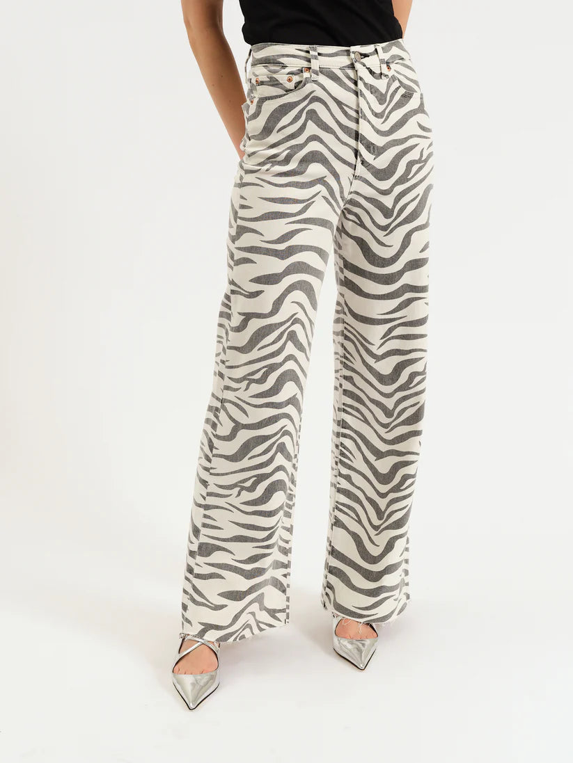 Far Out Wide Leg Jean-Zebra