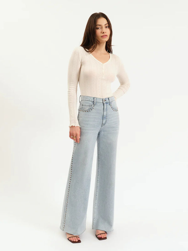 Far Out Wide Leg Studded Jeans