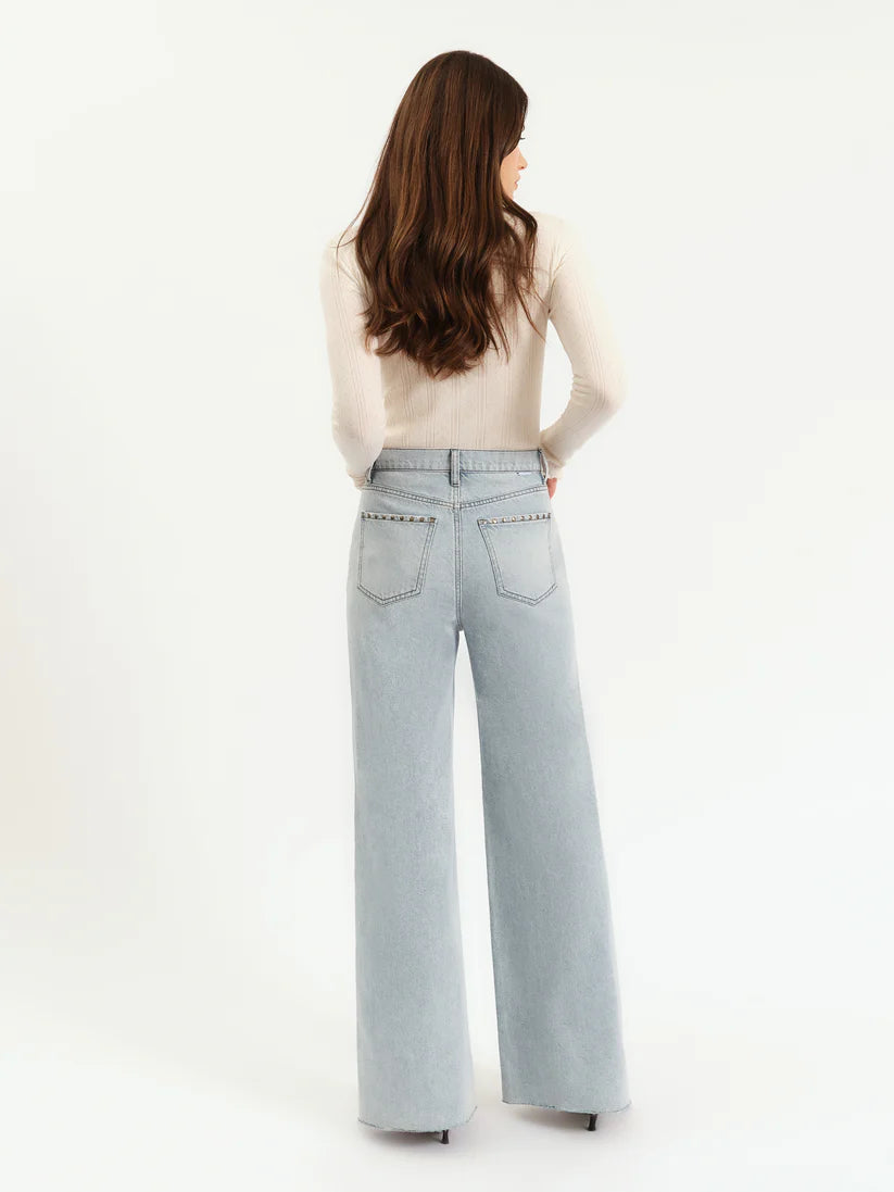 Far Out Wide Leg Studded Jeans