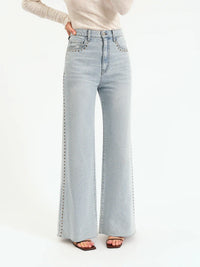 Far Out Wide Leg Studded Jeans