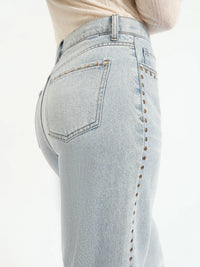 Far Out Wide Leg Studded Jeans