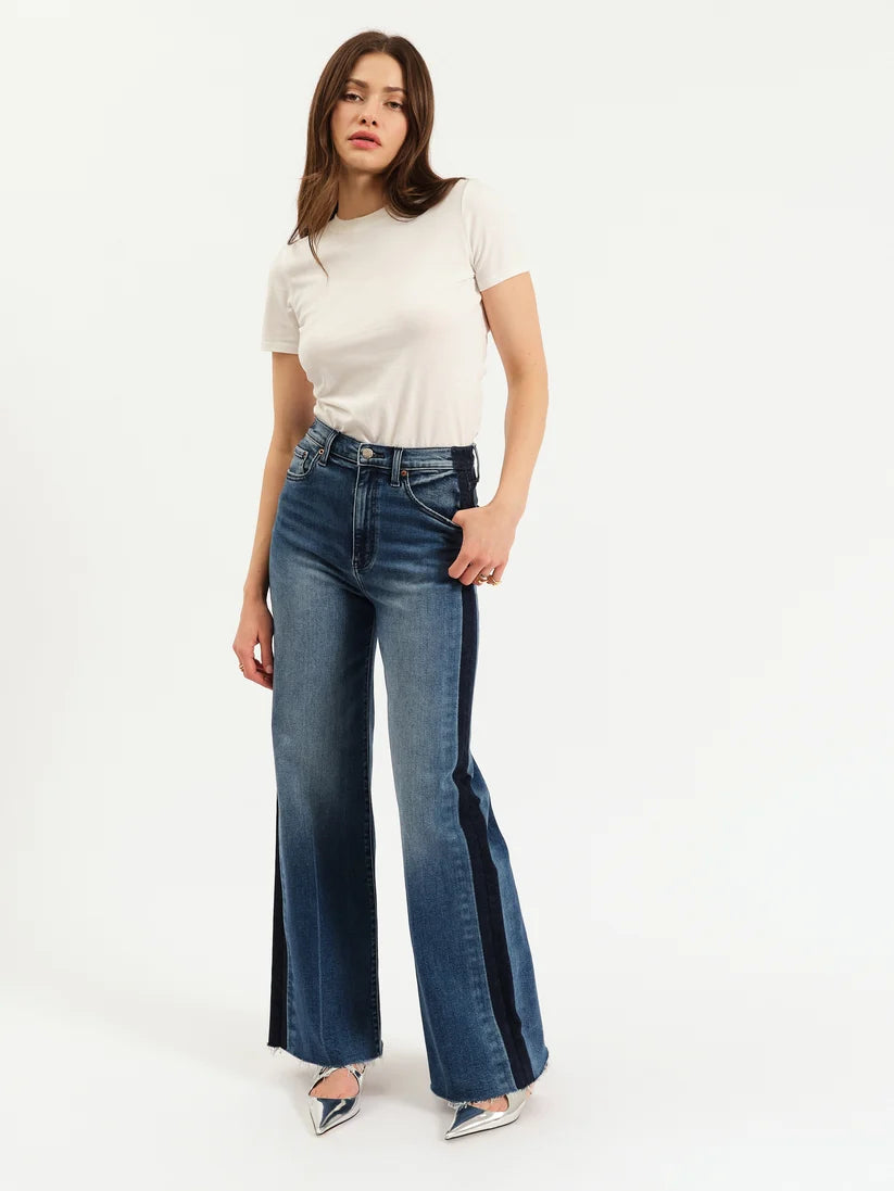 Far Out High Rise Wide Leg- Tuxedo