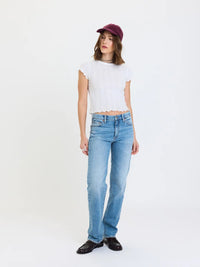 Rebel Mid Rise Slim Straight Jean-On Repeat