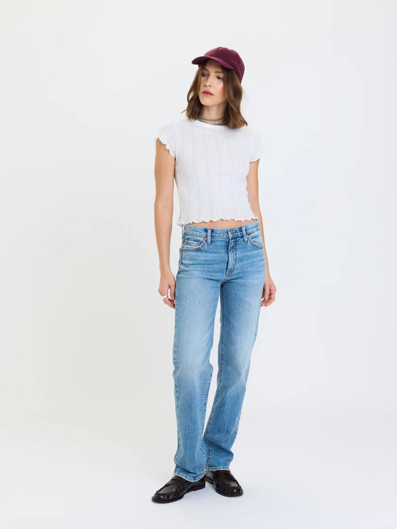 Rebel Mid Rise Slim Straight Jean-On Repeat