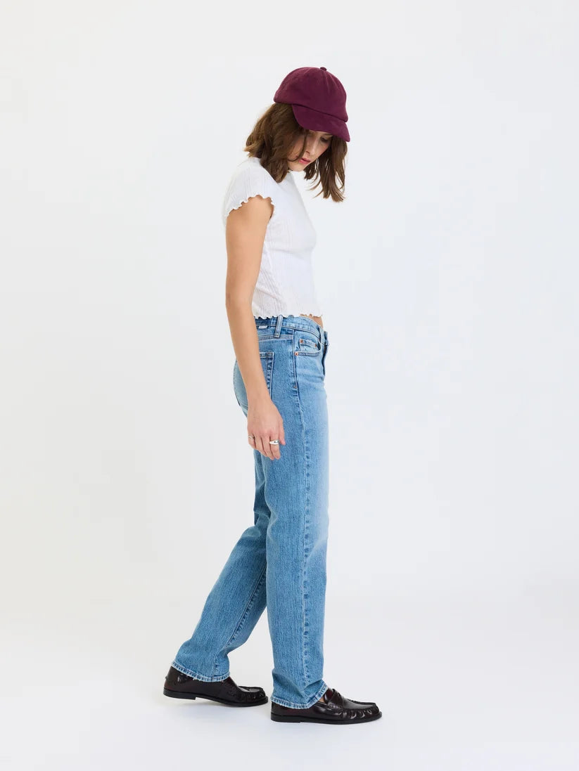 Rebel Mid Rise Slim Straight Jean-On Repeat