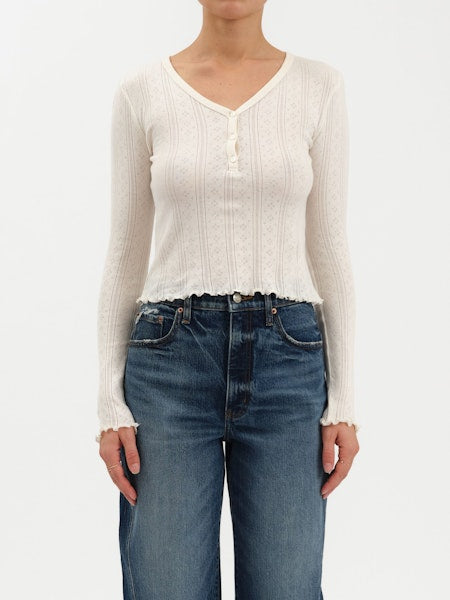 Everyday V-Neck Pointelle Henley