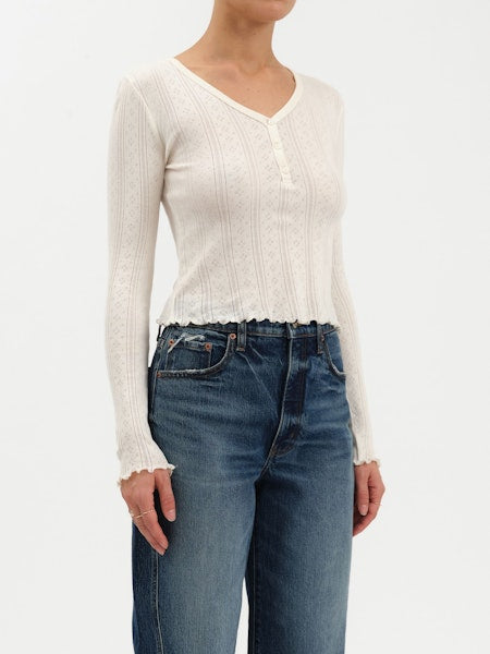 Everyday V-Neck Pointelle Henley