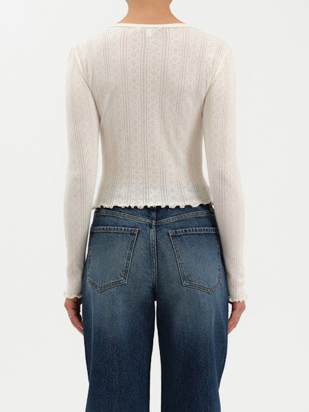 Everyday V-Neck Pointelle Henley