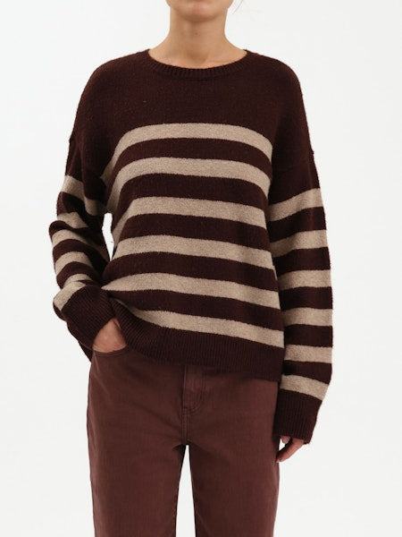 Carlyle Everyday Crewneck Sweater- Brown Oat