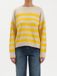 Carlyle Everyday Crewneck Sweater- Yellow | Relaxed Fit Boutique Knit Pullover