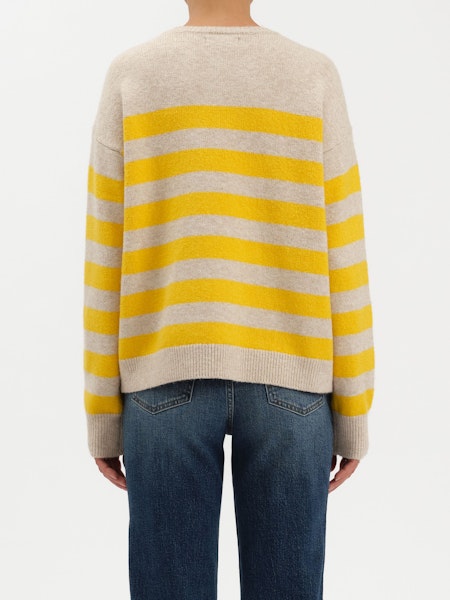 Carlyle Everyday Crewneck Sweater- Yellow | Relaxed Fit Boutique Knit Pullover