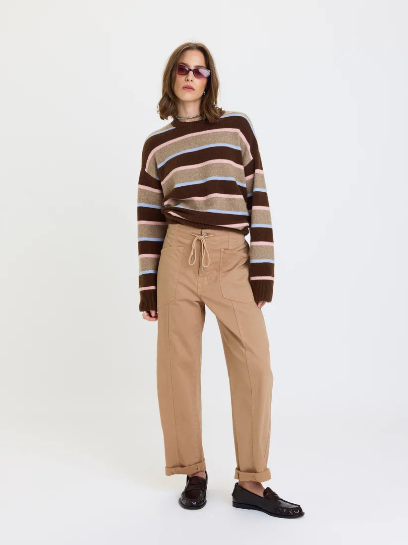 Villa Barrel Leg Corduroy Pants-Villa