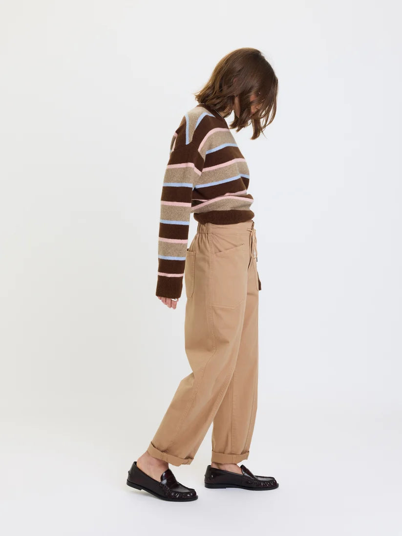 Villa Barrel Leg Corduroy Pants-Villa
