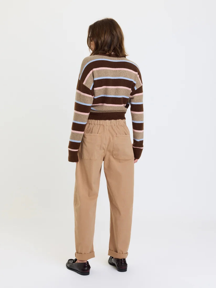 Villa Barrel Leg Corduroy Pants-Villa