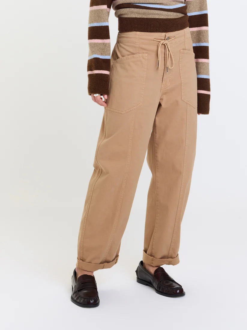 Villa Barrel Leg Corduroy Pants-Villa