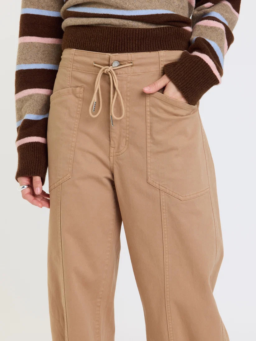 Villa Barrel Leg Corduroy Pants-Villa