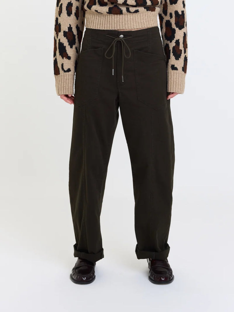 Villa Barrel Leg Pants-Fern