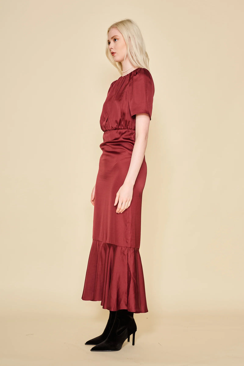 Solana Satin Midi Dress