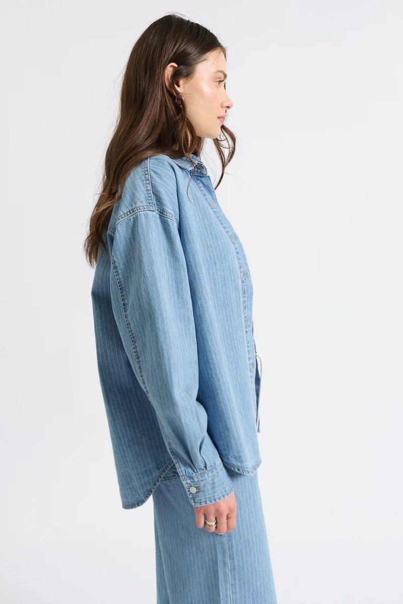 Haven Pinstripe Button Up Top