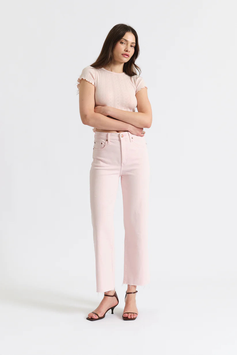 Pleaser High Rise Wide Leg-Think Pink