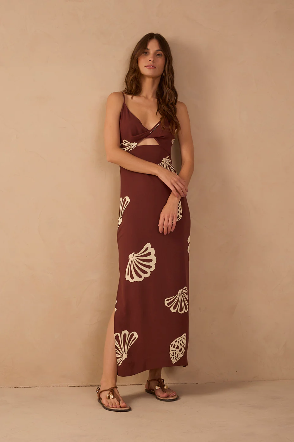 Maritime Smocked Maxi Dress
