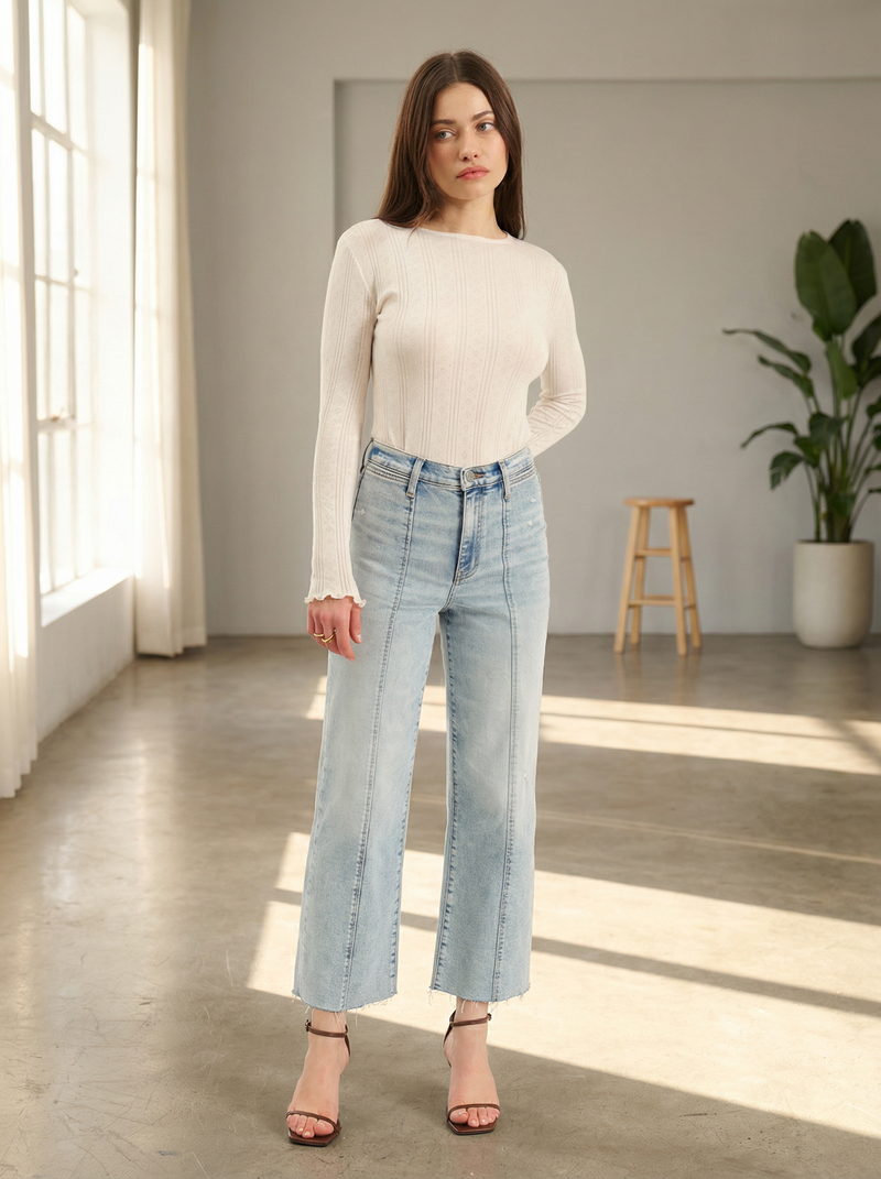 Pleaser High Rise Wide Leg- Cupid