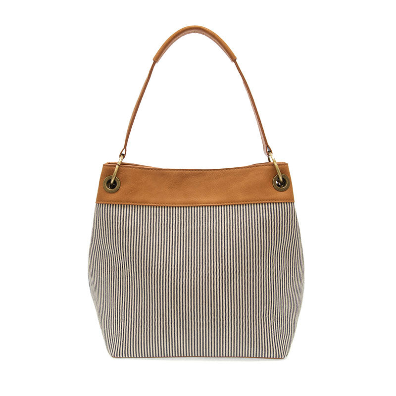 Laurel Denim Pinstripe Canvas Bag