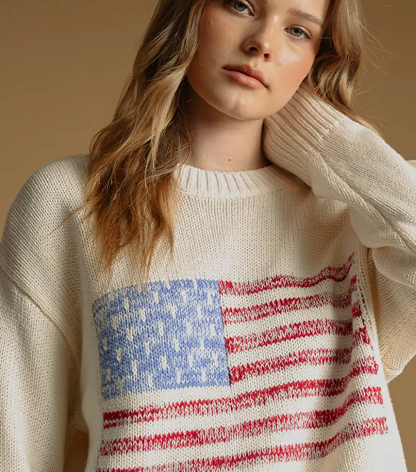 American Flag Sweater Top
