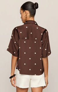 Mari Satin Button Up Top