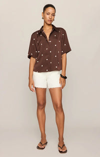 Mari Satin Button Up Top