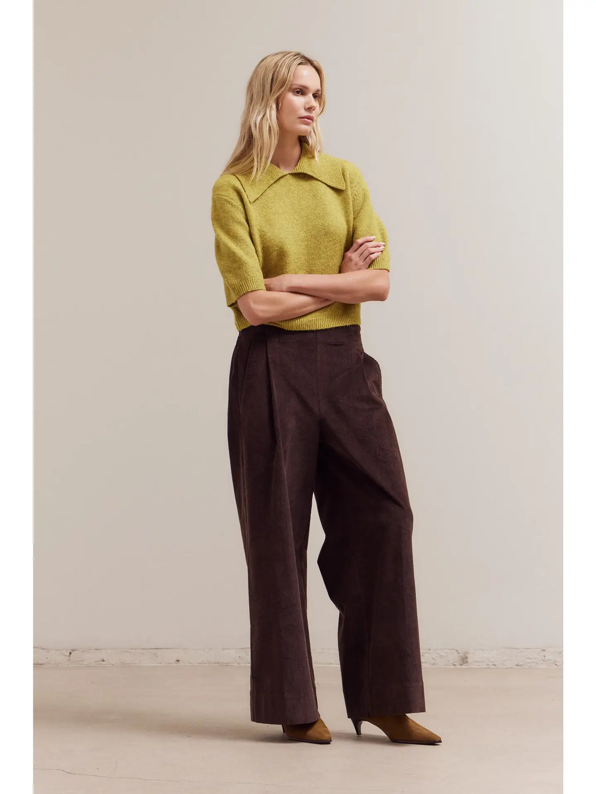 Amy Collared Knit Top