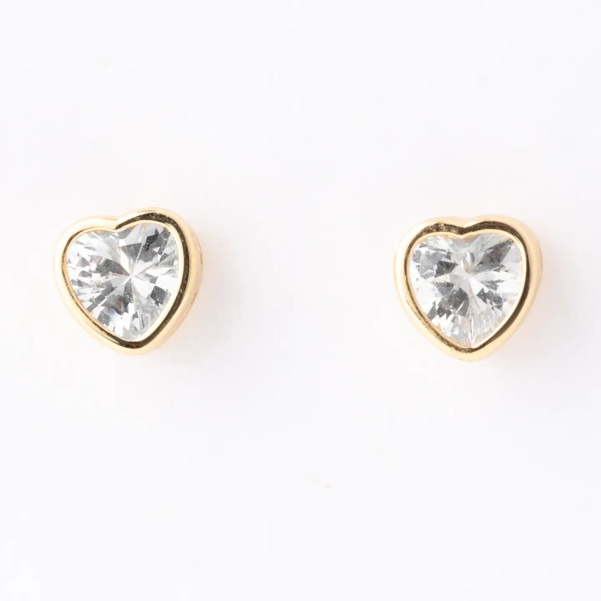 Tara Clear Heart Stud Earrrings