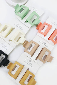 Small Matte Cut Out Rectangle Hair Claw Clip