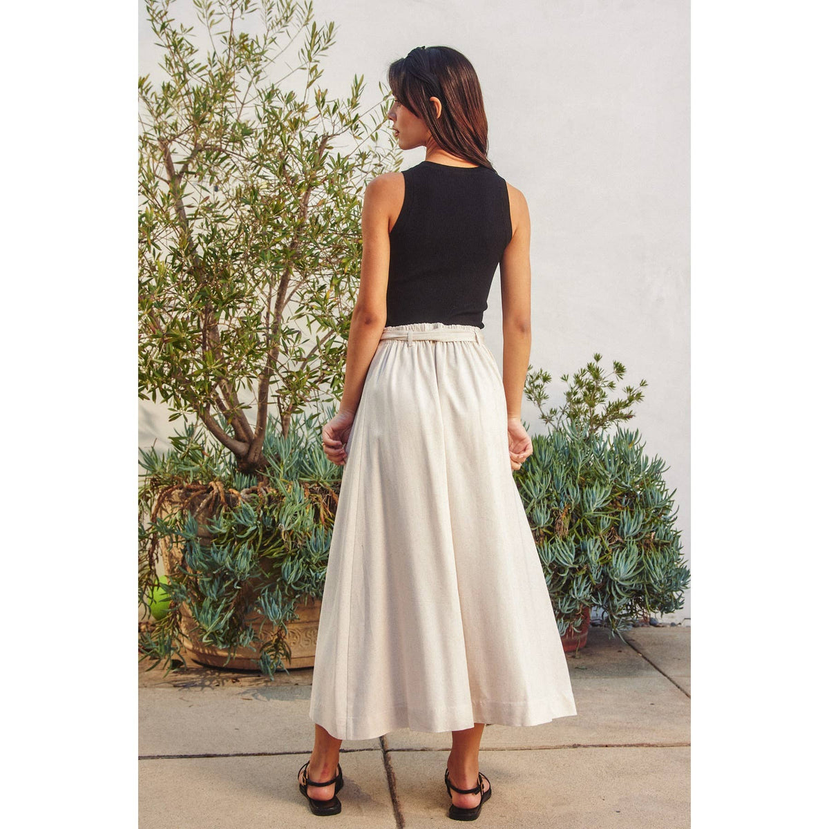 Bali Linen Midi Skirt