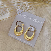 U Shaped Hoop Earrings 18k Gold Plated