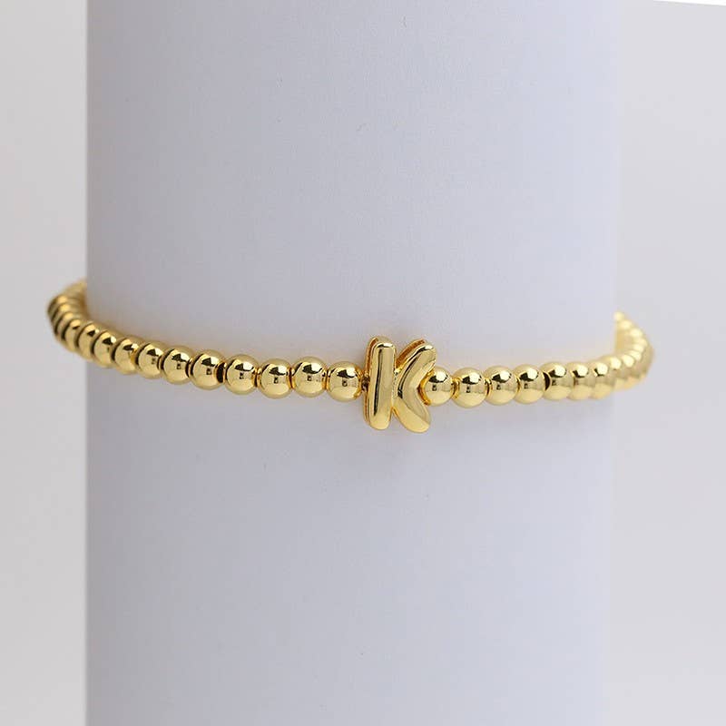 Bubble Initial Bead Bracelet