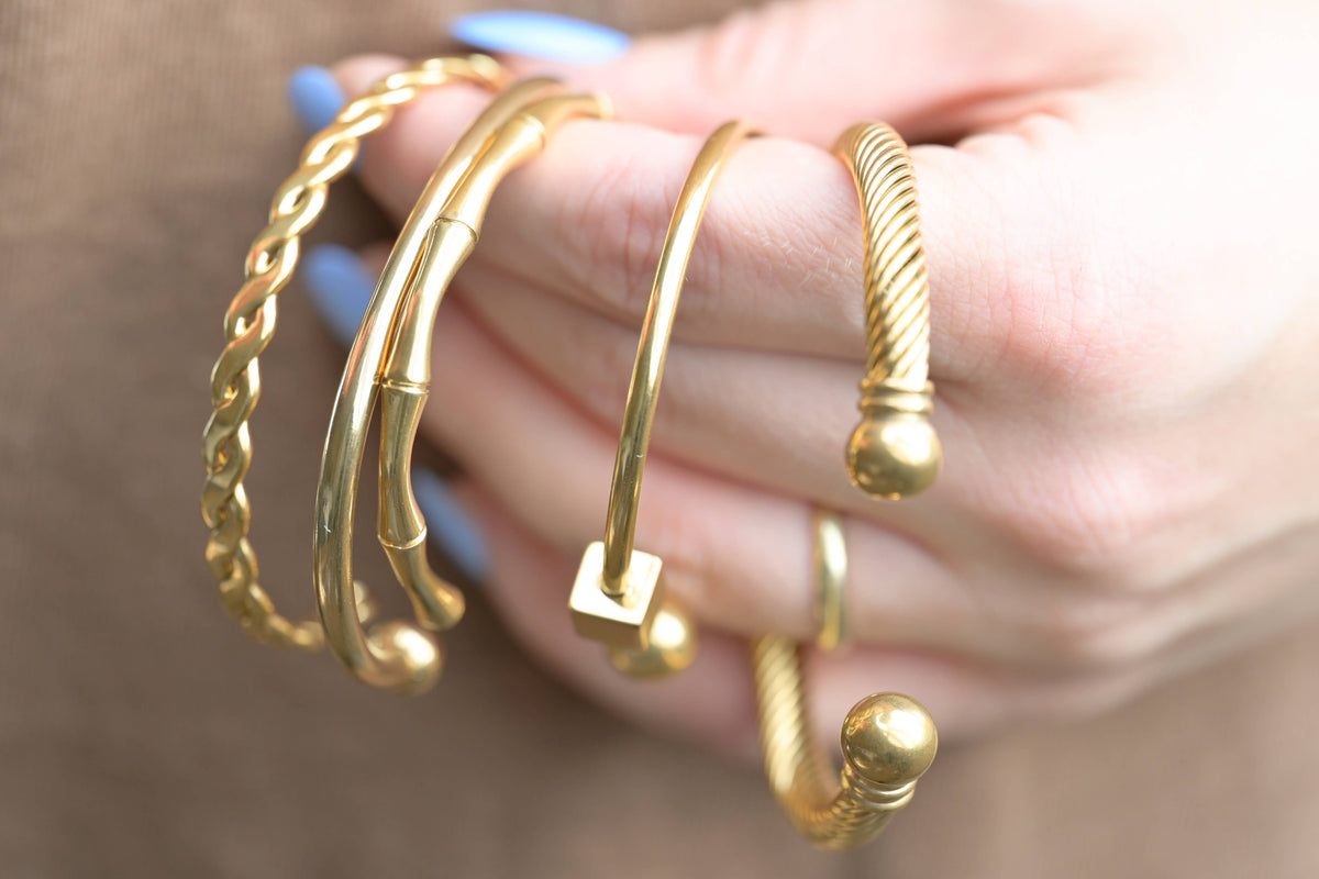 Gold Cuff Bangle Bracelets