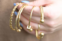 Gold Cuff Bangle Bracelets