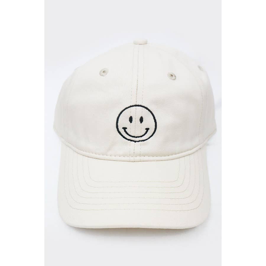 Smiley Face Embroidered Baseball Cap