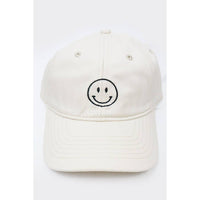 Smiley Face Embroidered Baseball Cap