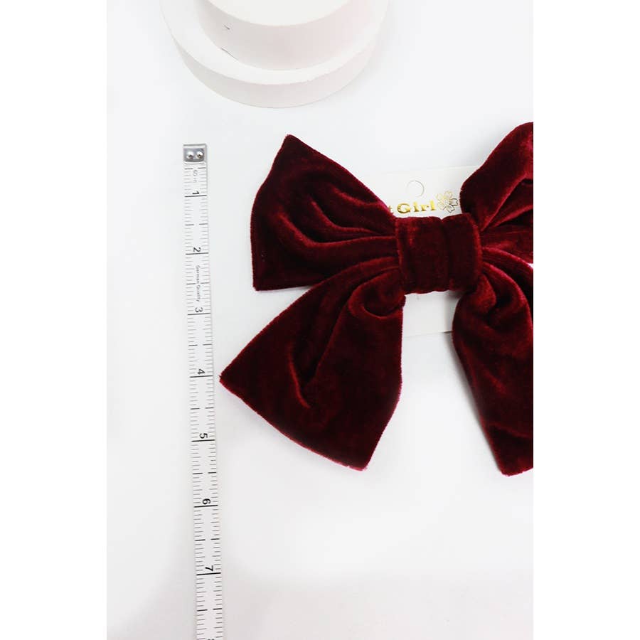 Large Velvet Bow Clips