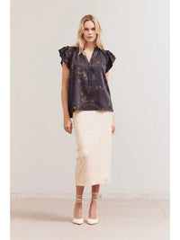 Perry Ruffle Sleeve Blouse