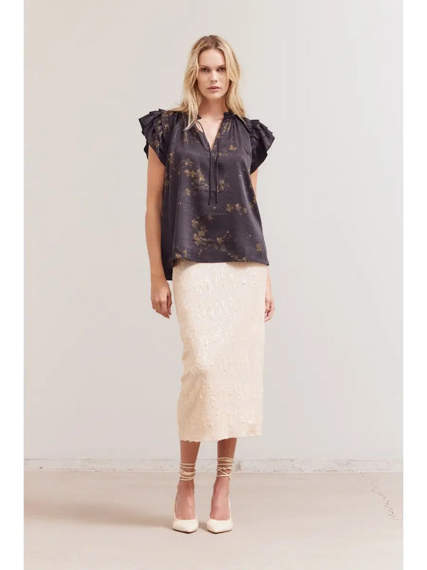Perry Ruffle Sleeve Blouse
