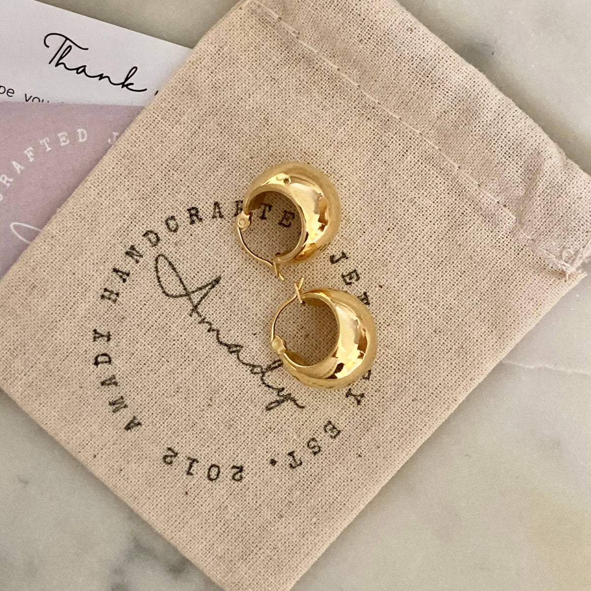 Chunky 18K Gold Plated Hoop Earrings